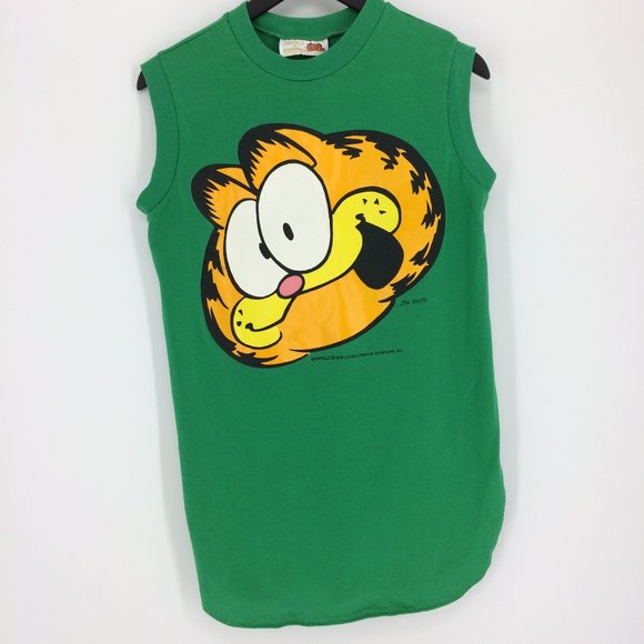 Garfield Other - Vintage Garfield Happy Face Green Tank Top
